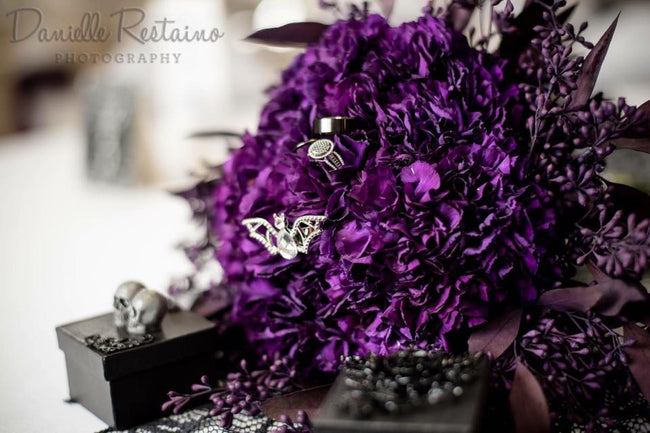 Purple Halloween Wedding Bouquet