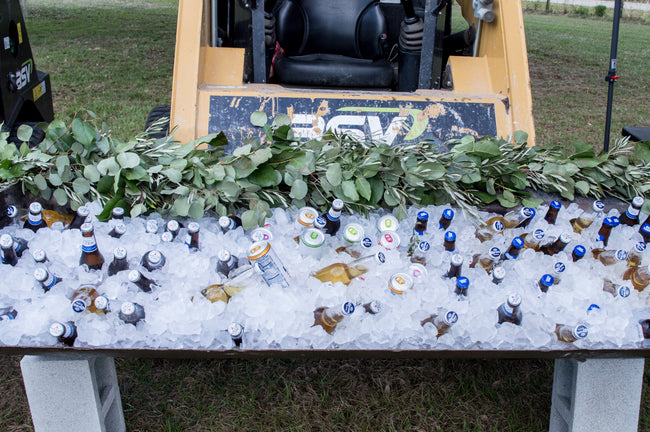Skid Steer Cooler with Draped Greenery