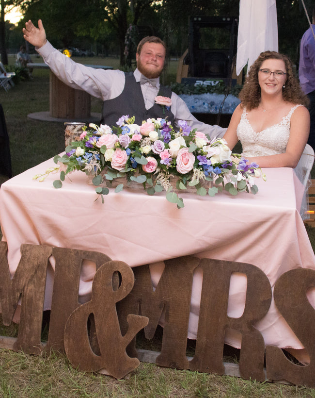 Bride and Groom Spring Sweetheart Table