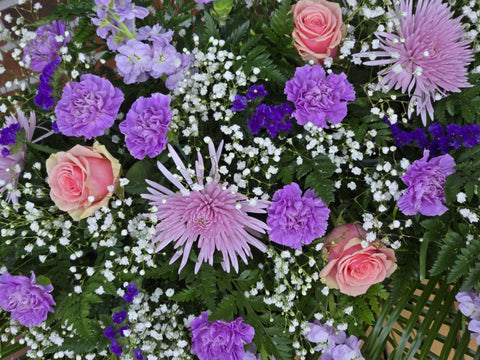 Lavender Hymn Casket Spray