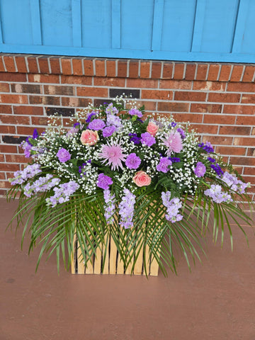 Lavender Hymn Casket Spray