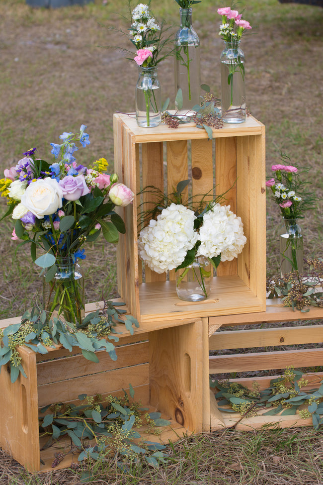 Mix Flowers on Crates