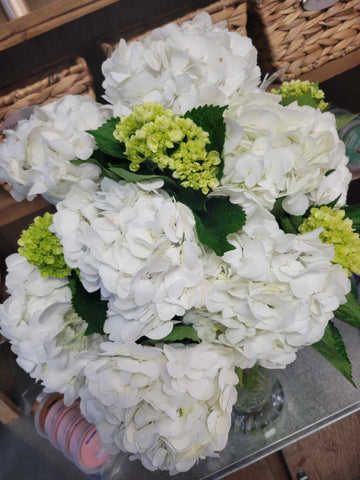 Among the Clouds - White Hydrangea Crystal Bouquet