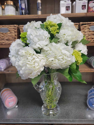 Among the Clouds - White Hydrangea Crystal Bouquet