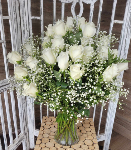 Pearly Gates Rose Bouquet
